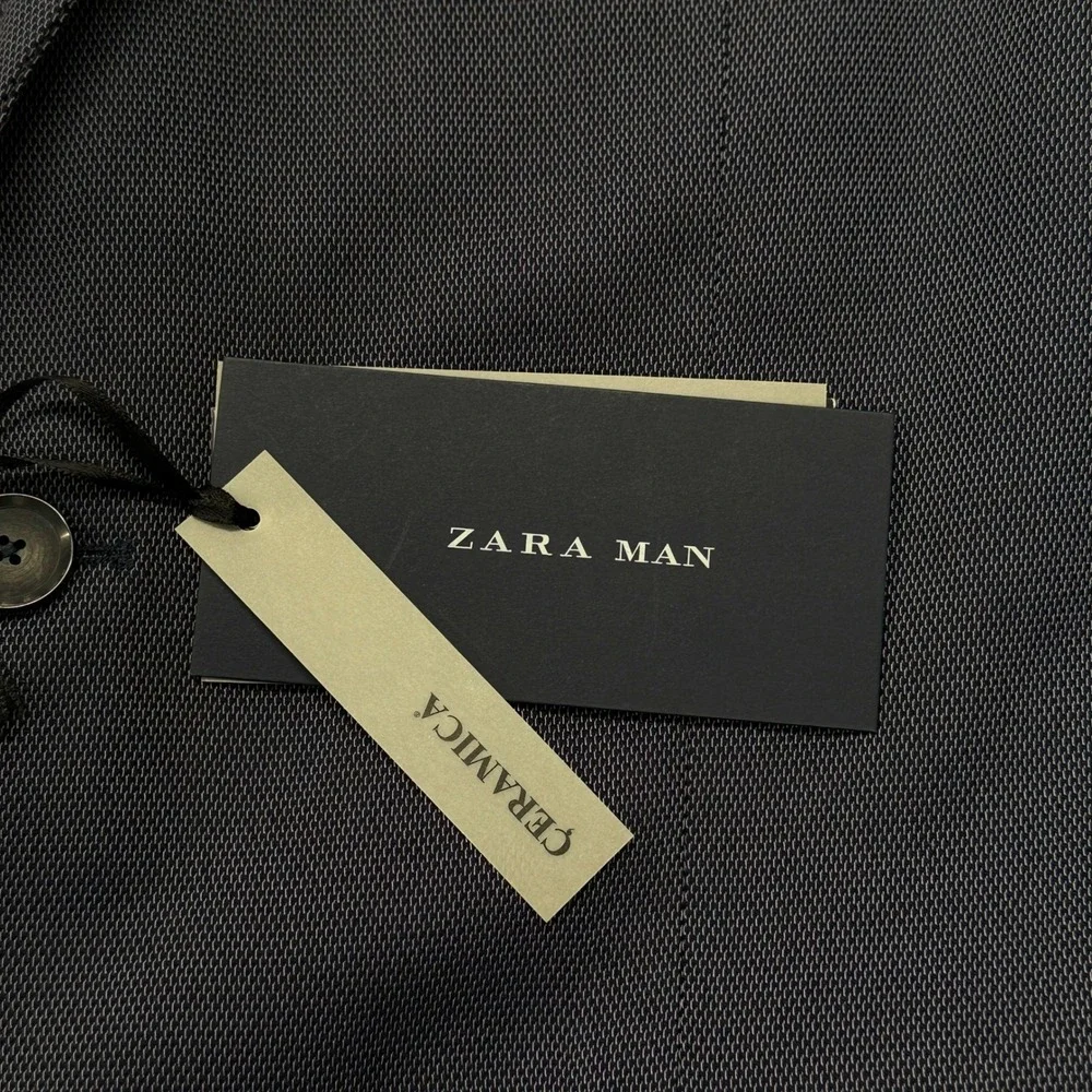 Zara Man Blue Textured Blazer‎ Suit Jacket Summer 2016 Collection 40 US NWT
